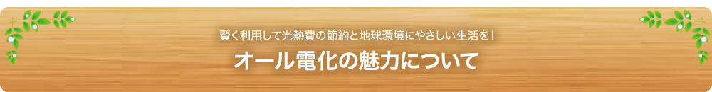 オール電化の魅力について！